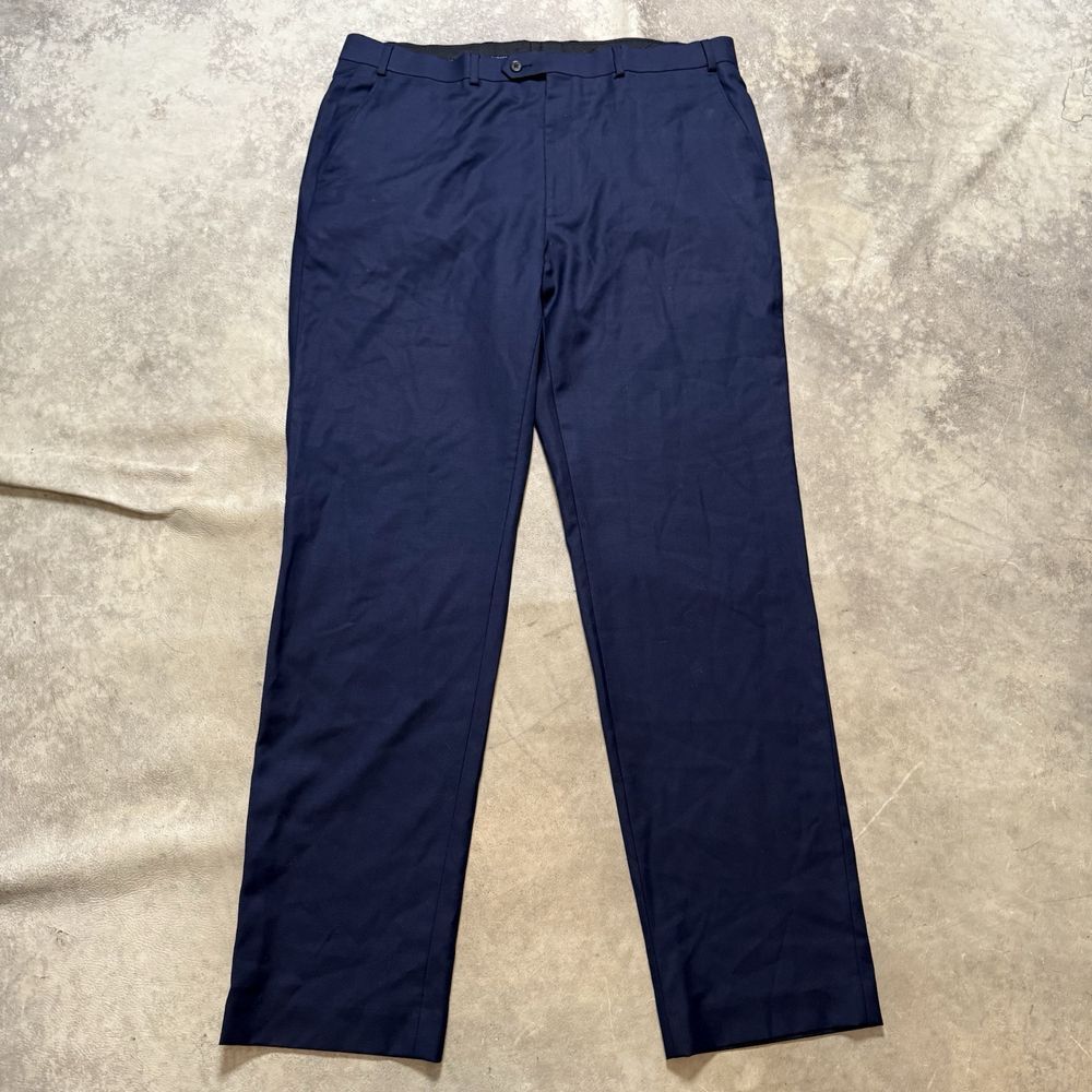 Lauren Ralph Lauren Pants Mens 38 Blue Wool Blend Flat‎ Front Office